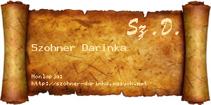 Szohner Darinka névjegykártya